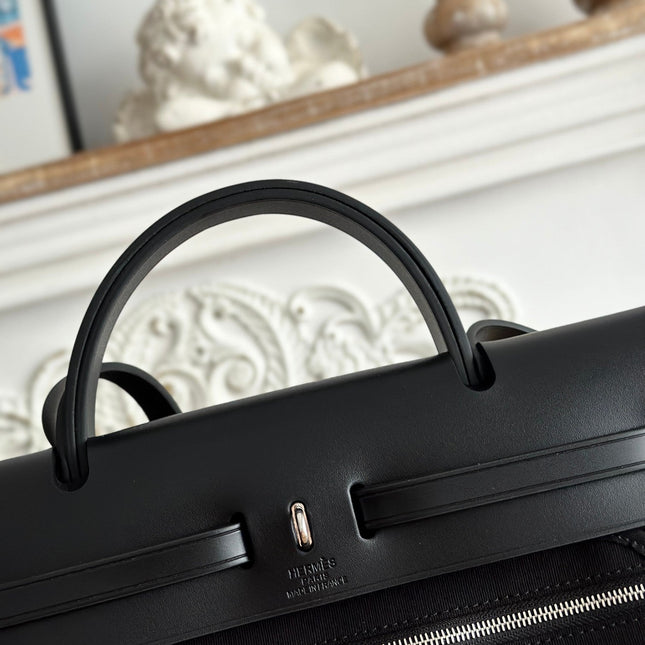 ZIP CABINE 31 BAG IN BLACK CANVAS AND CALFSKIN