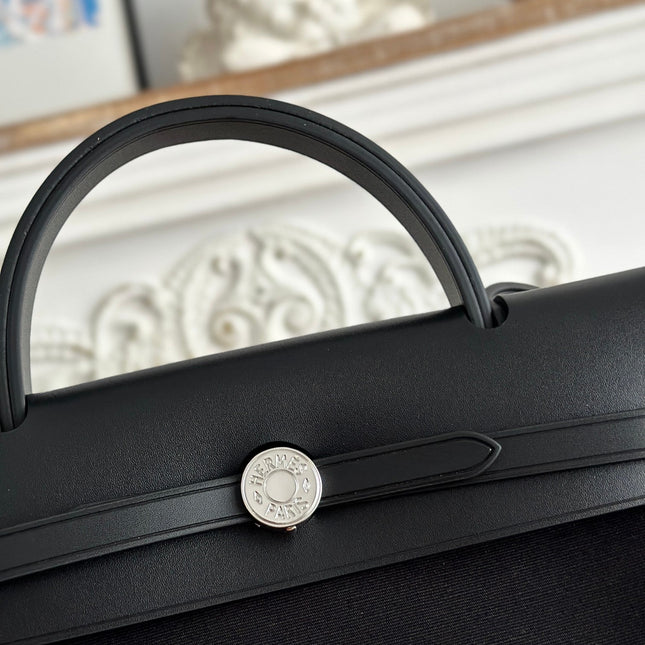 ZIP CABINE 31 BAG IN BLACK CANVAS AND CALFSKIN