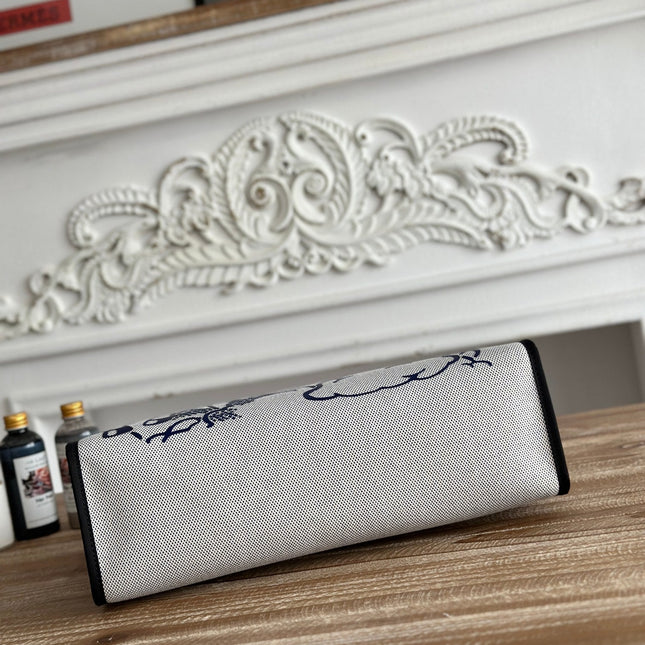 ZIP CABINE 31 BAG IN WHITE CANVAS AND BLACK CALFSKIN