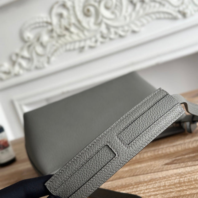 HM 25S BERLINGOT 24 CM IN DARK GRAY LAMBSKIN