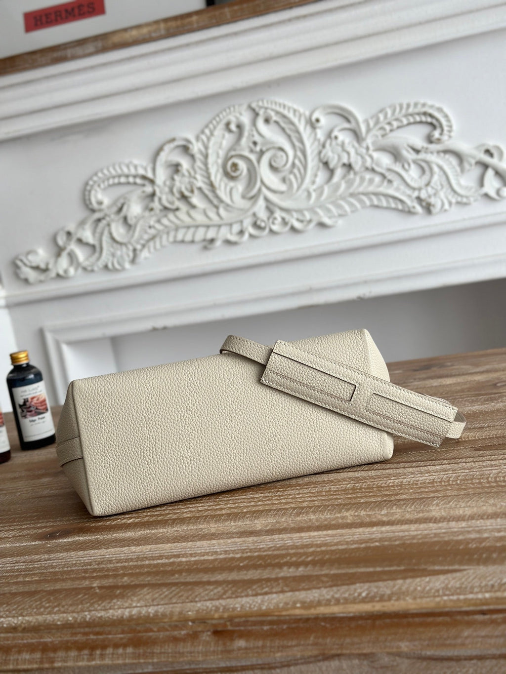 HM 25S BERLINGOT 24 CM IN CREAM WHITE LAMBSKIN