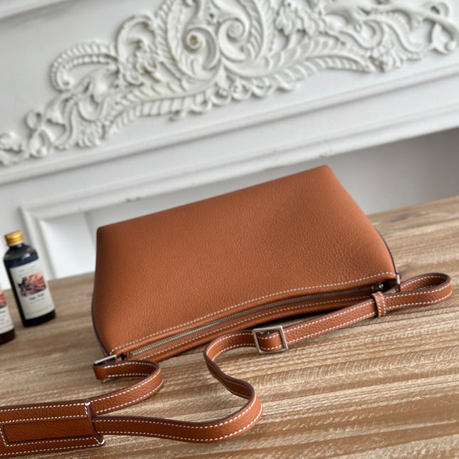 HM 25S BERLINGOT 24 CM IN BROWN LAMBSKIN