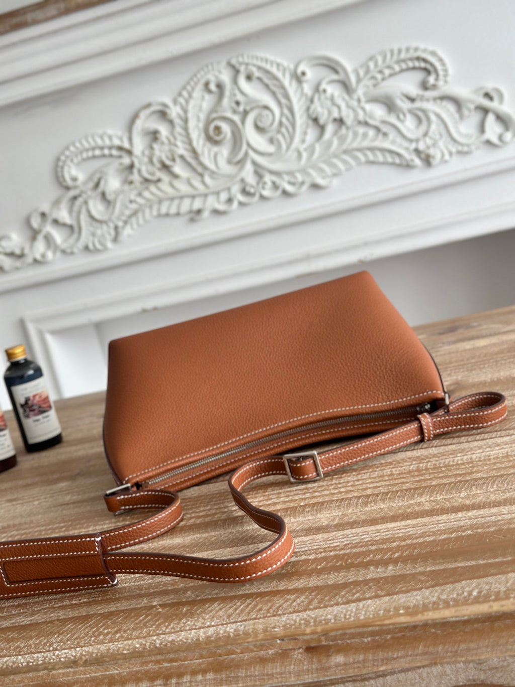 HM 25S BERLINGOT 24 CM IN BROWN LAMBSKIN
