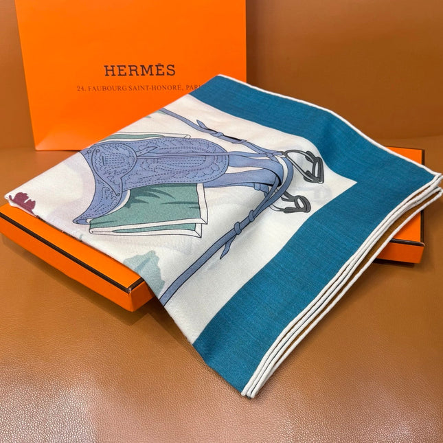 HERMES 26S SCARF 140 IN CASHMERE AND SILK 305963