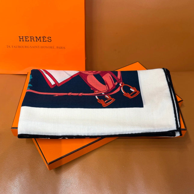 HERMES 26S SCARF 140 IN CASHMERE AND SILK 305964