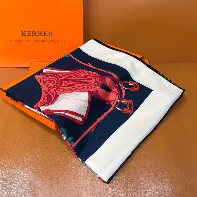 HERMES 26S SCARF 140 IN CASHMERE AND SILK 305964