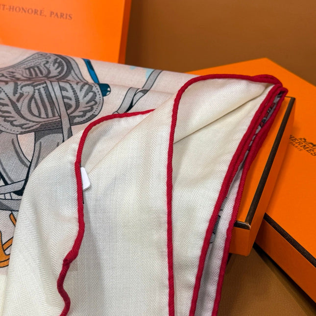 HERMES 26S SCARF 140 IN CASHMERE AND SILK 305965