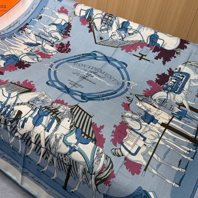 HERMES 26S SCARF 140 IN CASHMERE AND SILK 305967