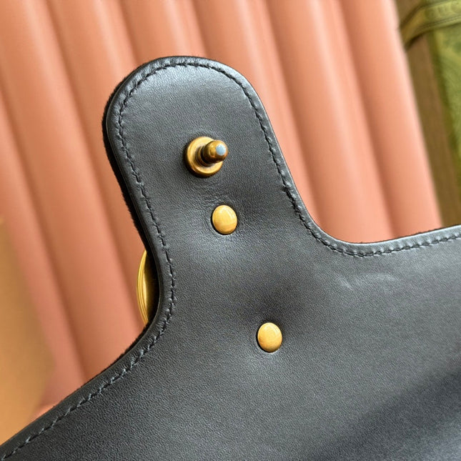 GUCCI 26S GG MARMONT MATELASSE 26 IN BLACK VELVET