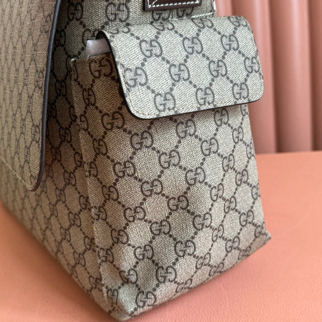 GUCCI SUPREME BAG 44 IN BROWN MONOGRAM CANVAS WITH LEATHER TRIM