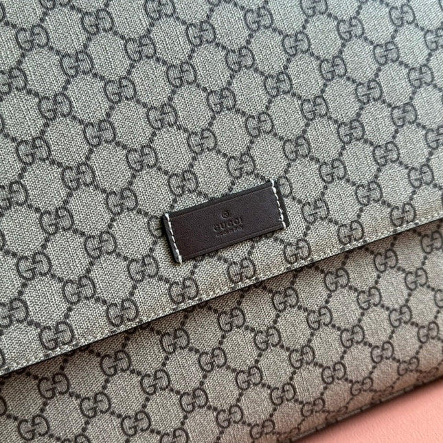 GUCCI SUPREME BAG 44 IN BROWN MONOGRAM CANVAS WITH LEATHER TRIM