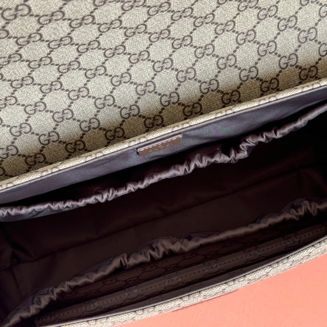 GUCCI SUPREME BAG 44 IN BROWN MONOGRAM CANVAS WITH LEATHER TRIM