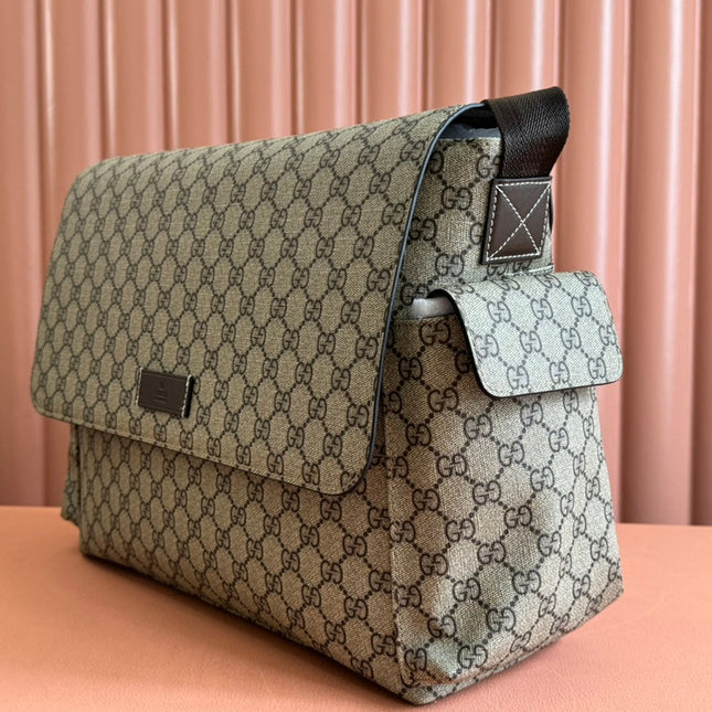 GUCCI SUPREME BAG 44 IN BROWN MONOGRAM CANVAS WITH LEATHER TRIM