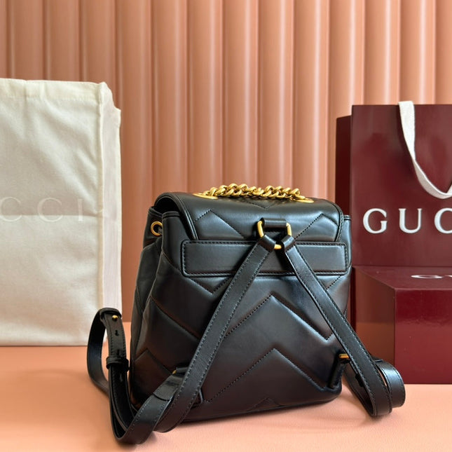MARMONT BACKPACK 20 IN BLACK CALFSKIN GOLD HARDWARE