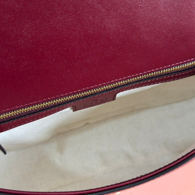 GUCCI 26S BLONDIE SHOULDER BAG 26 IN DARK RED CALFSKIN