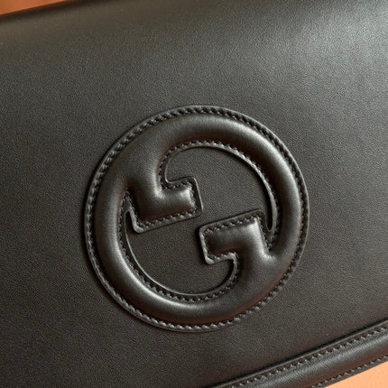 BLONDIE LARGE TOP HANDLE BAG 32 IN BLACK CALFSKIN