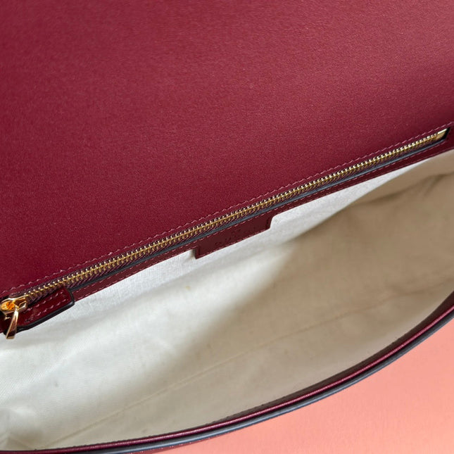 GUCCI 26S BLONDIE BAG 32 IN DARK RED CALFSKIN