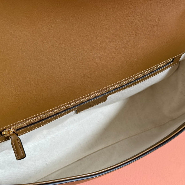 GUCCI 26S BLONDIE BAG 32 IN BROWN SUEDE