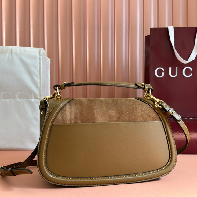 GUCCI 26S BLONDIE BAG 32 IN BROWN SUEDE