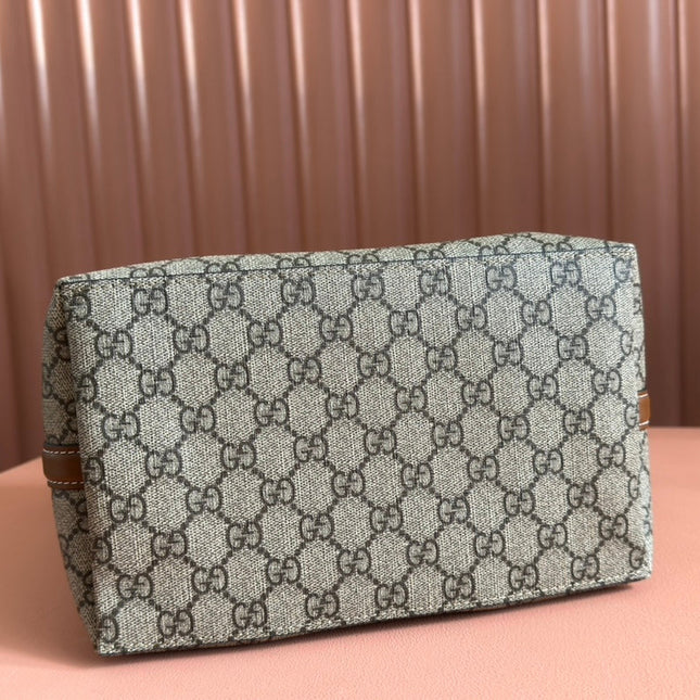 GUCCI EMBLEM BAG 25 IN BEIGE AND BROWN CANVAS