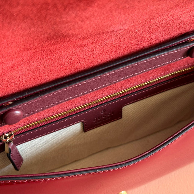 MEDIUM BLONDIE SHOULDER BAG 26.5 IN RED PATENT CALFSKIN