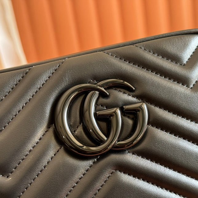 GG Marmont Small 24 in Black Calfskin and Hardware