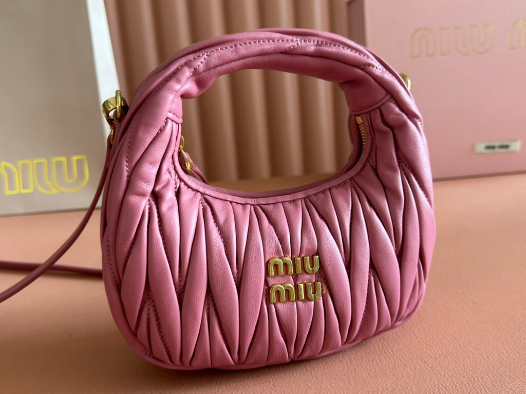 WANDER MATELASSÉ NAPPA MINI BAG 18 IN LIGHT PLUM LAMBSKIN