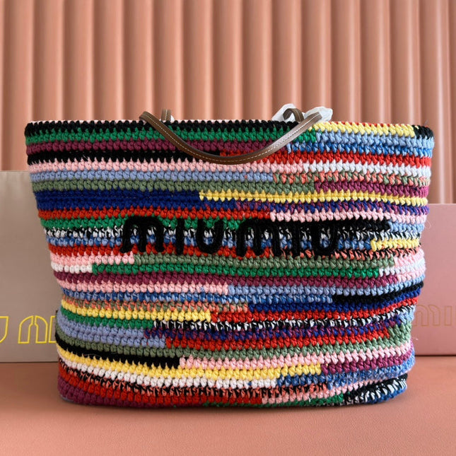 MIUMIU 26S TOTE BAG 40 IN MULTICOLOR WOOL