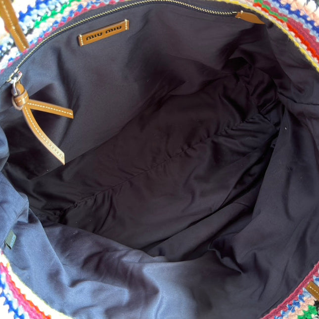 MIUMIU 26S TOTE BAG 40 IN MULTICOLOR WOOL