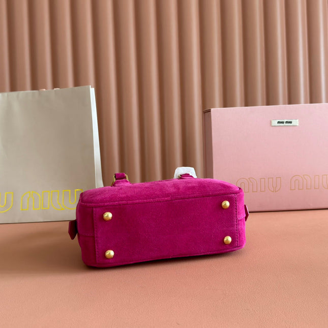 MIUMIU 26S ARCADIE BAG 22 IN DARK PPINK SUEDE
