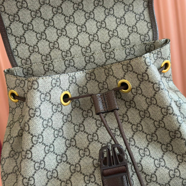 GUCCI 26S OPHIDIA LARGE BACKPACK 40 IN BEIGE AND BROWN CANVAS