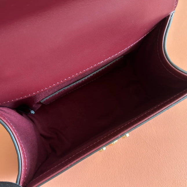 GUCCI 26S PADLOCK BAG 20 IN DARK RED EMBOSSED CALFSKIN