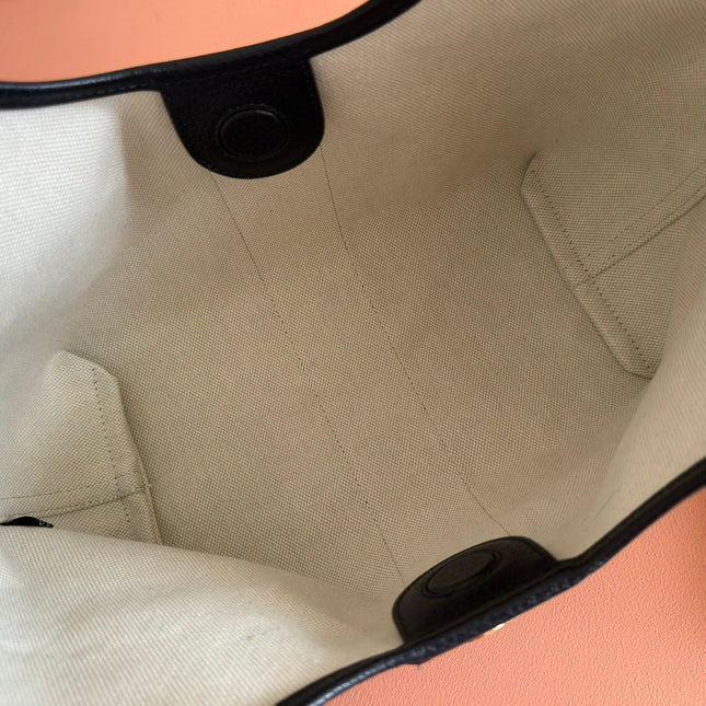 GUCCI GIGLIO TOTE BAG 25 CM IN NAVY BLUE MONOGRAM DENIM