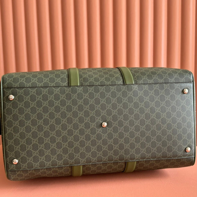GUCCI 25S OPHIDIA MEDIUM BAG 52 CM IN MOSS GREEN CALFSKIN