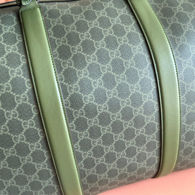 GUCCI 25S OPHIDIA MEDIUM BAG 52 CM IN MOSS GREEN CALFSKIN