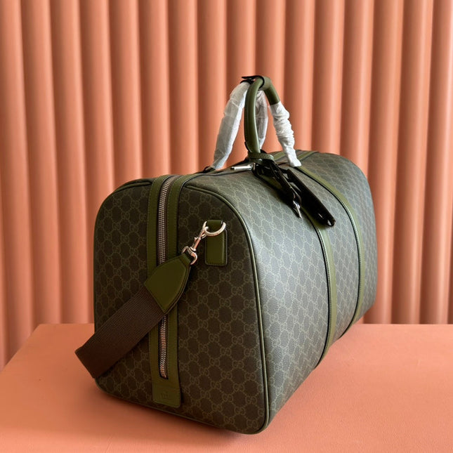 GUCCI 25S OPHIDIA MEDIUM BAG 52 CM IN MOSS GREEN CALFSKIN