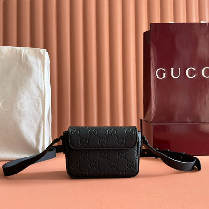 GUCCI 25S SUPREME MESSENGER BAG 18 CM IN BLACK CALFSKIN