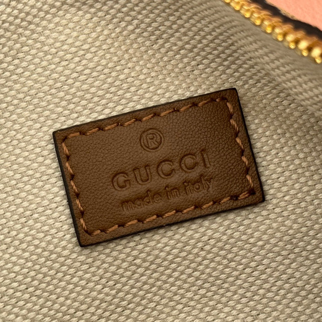 GUCCI 26S SHOULDER BAG 19 IN BROWN EMBOSSED SUEDE