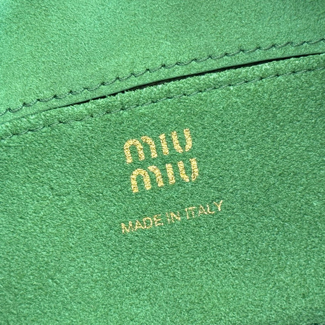 MIUMIU 26S POUCH BAG 18 IN DARK BROWN CALFSKIN GOLD HARDWARE