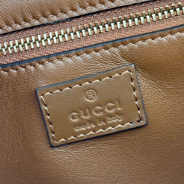 GUCCI 26S SIENA SHOULDER BAG 22 IN BROWN CALFSKIN