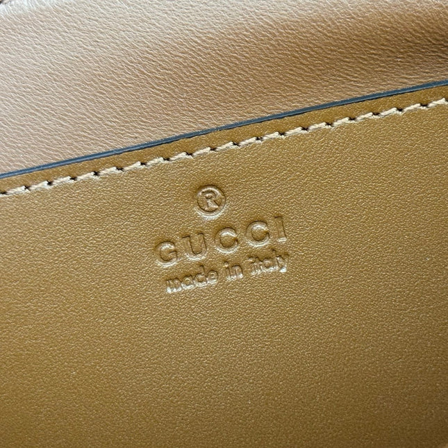 GUCCI 26S SIENA TOP HANDLE BAG 19 IN BROWN CALFSKIN