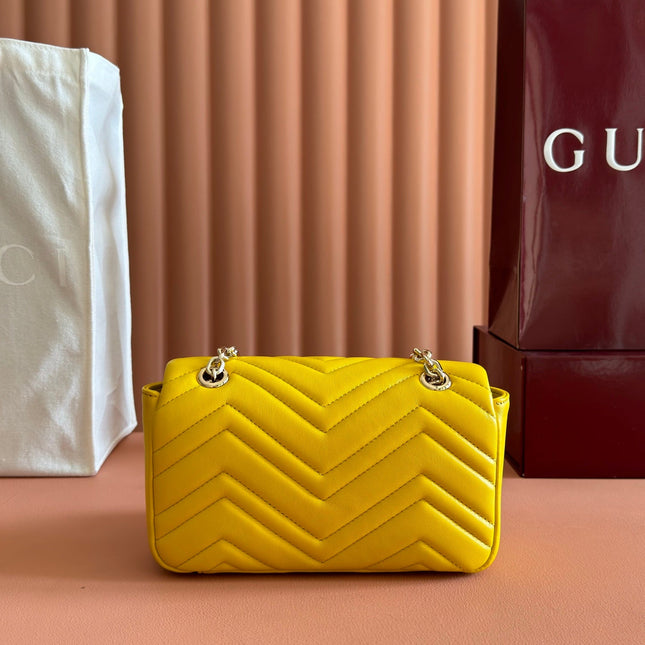 GUCCI 26S GG MARMONT BAG 22 IN YELLOW LAMBSKIN