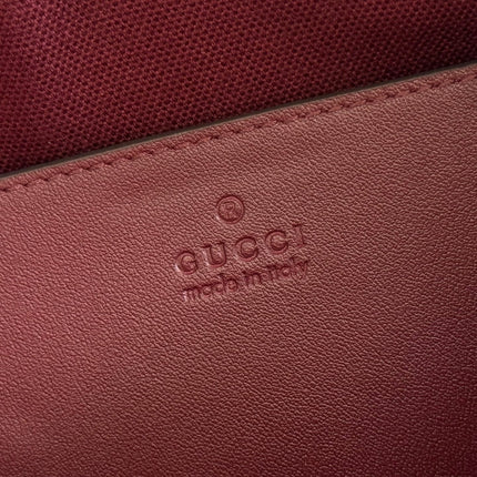 GUCCI 26S OPHIDIA BOSTON BAG 21 IN DARK RED CANVAS EMBELLISHED WITH RHINESTONES