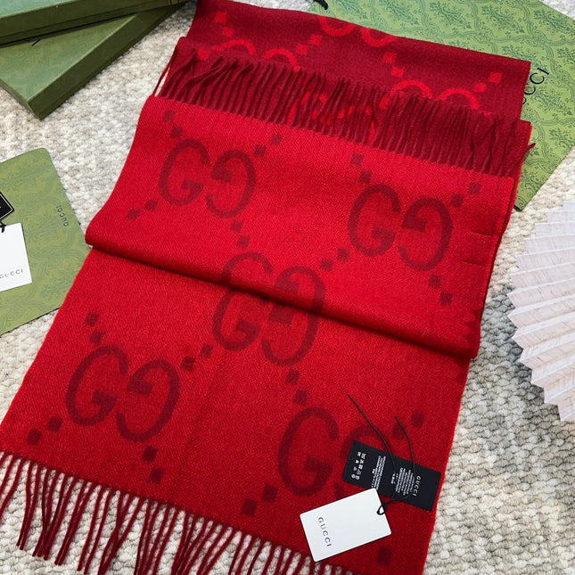 SCARF 200 CM IN CHERRY RED CASHMERE 396378