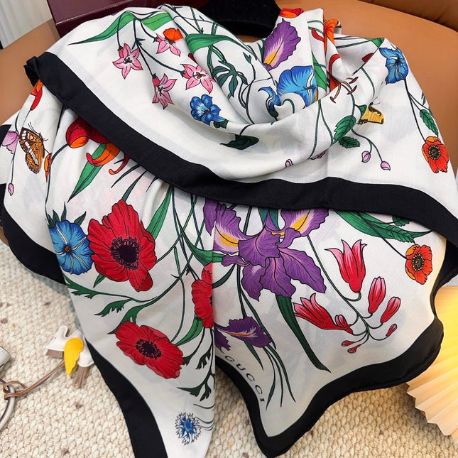 GUCCI 26S SCARF 140 IN CASHMERE AND SILK 863992