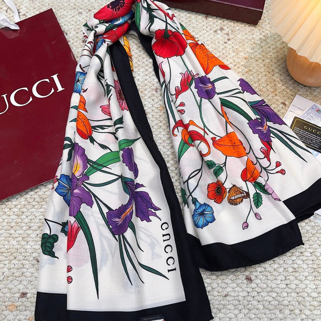GUCCI 26S SCARF 140 IN CASHMERE AND SILK 863992