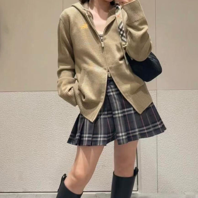BURBERRY 25S KNITTED ZIP-UP JACKET 082