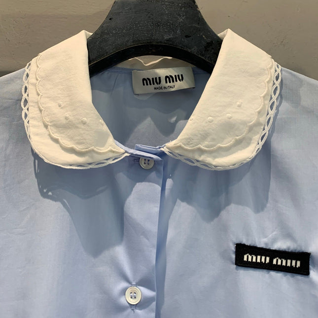MIUMIU 26S PREPPY SHORT SLEEVE SHIRT 983