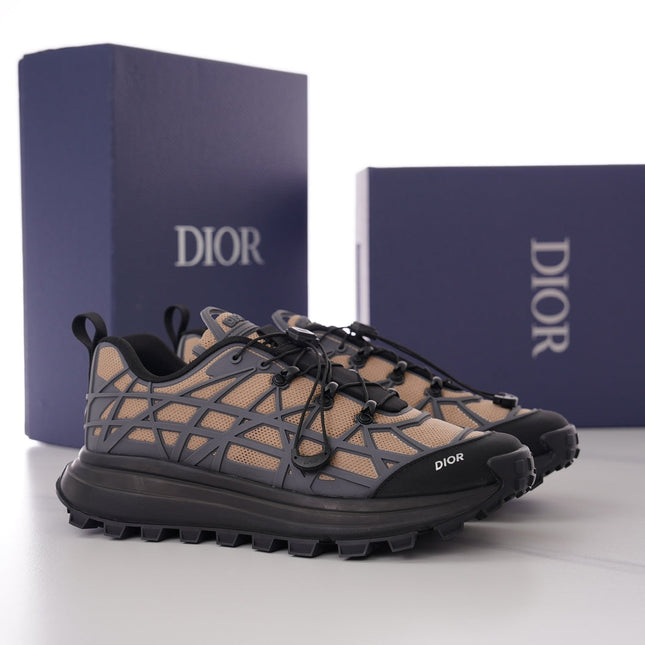 CD B31 SNEAKER BLACK AND BROWN MESH FABRIC