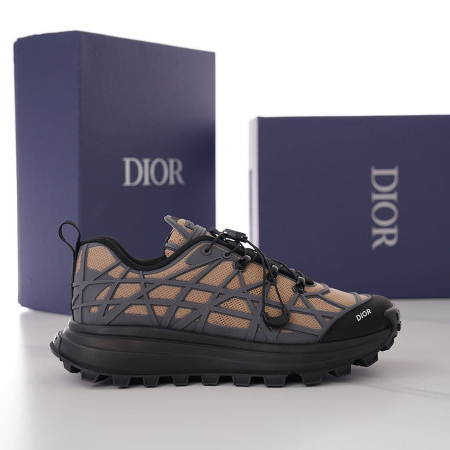 CD B31 SNEAKER BLACK AND BROWN MESH FABRIC